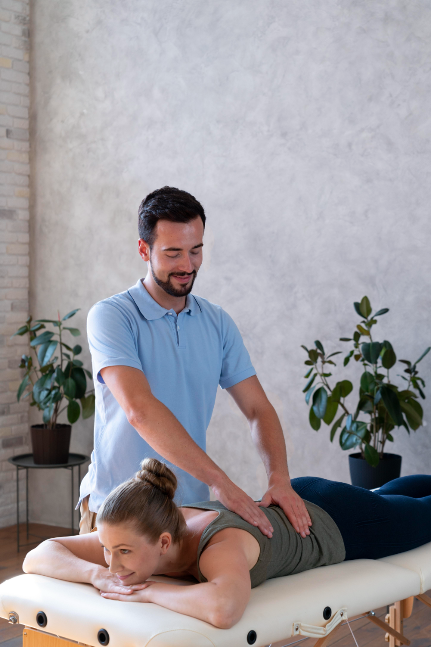 Patient receiving physiotherapy care